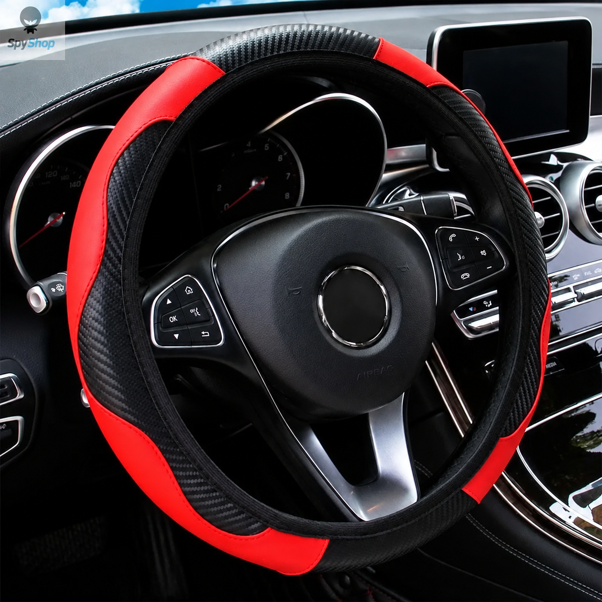 Carbon Fiber Steering Wheel Cover for Grip and Comfort
