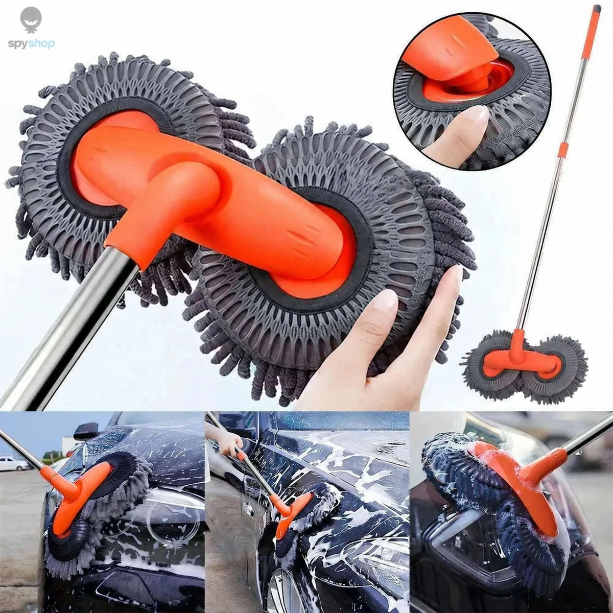 Ultra Fine Fiber Car Wash Brush Mop with Extendable Handle