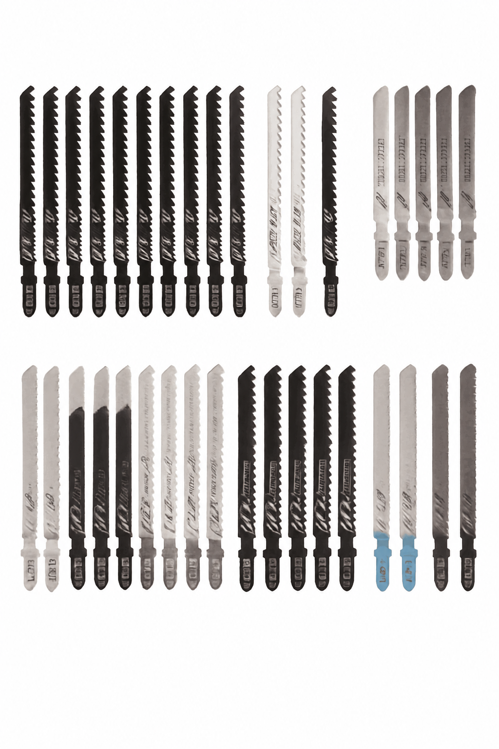Assorted HCS T-Shank Jigsaw Blades Set for Wood, Plastic, Metal