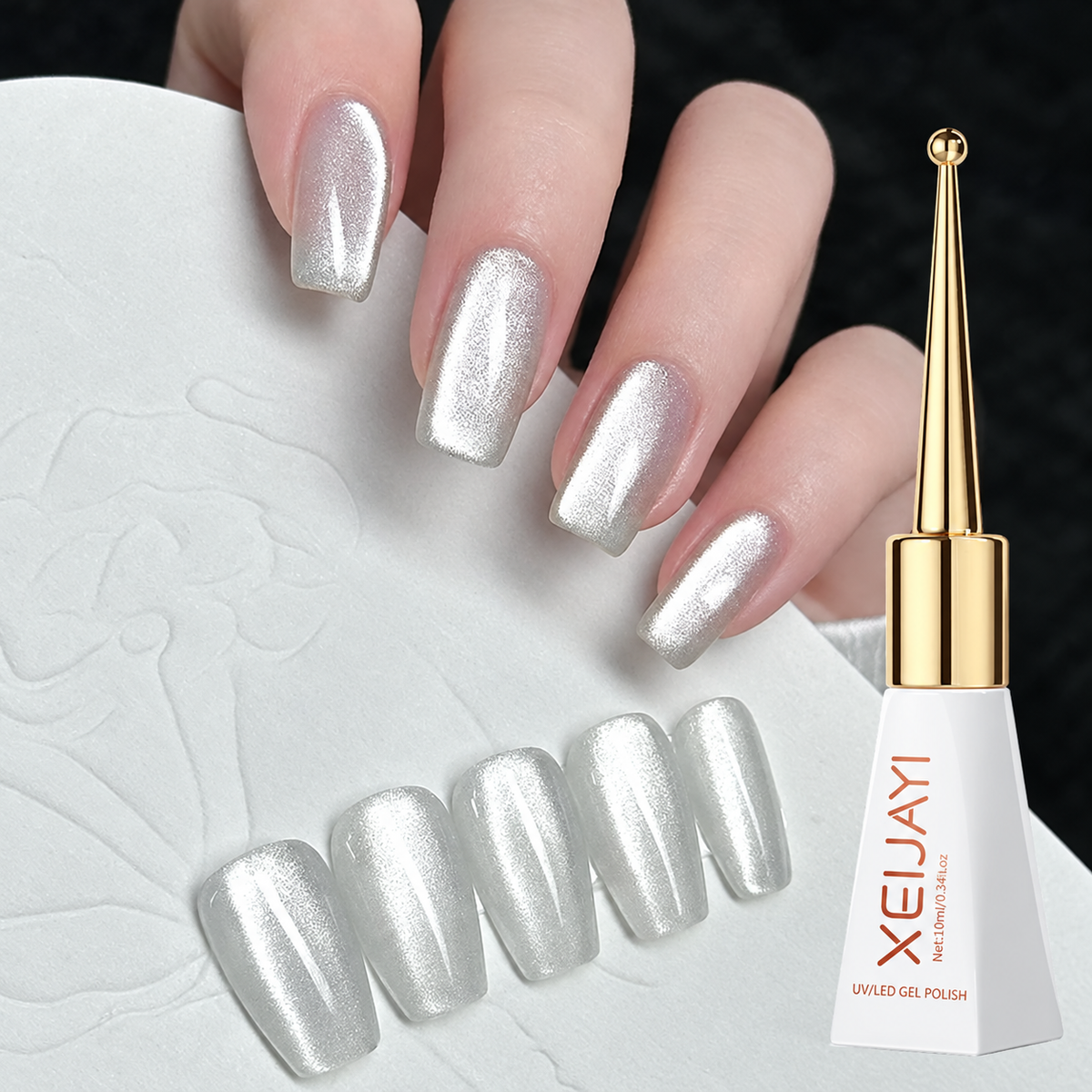 Holographic Mirror Cat Eye Gel Polish
