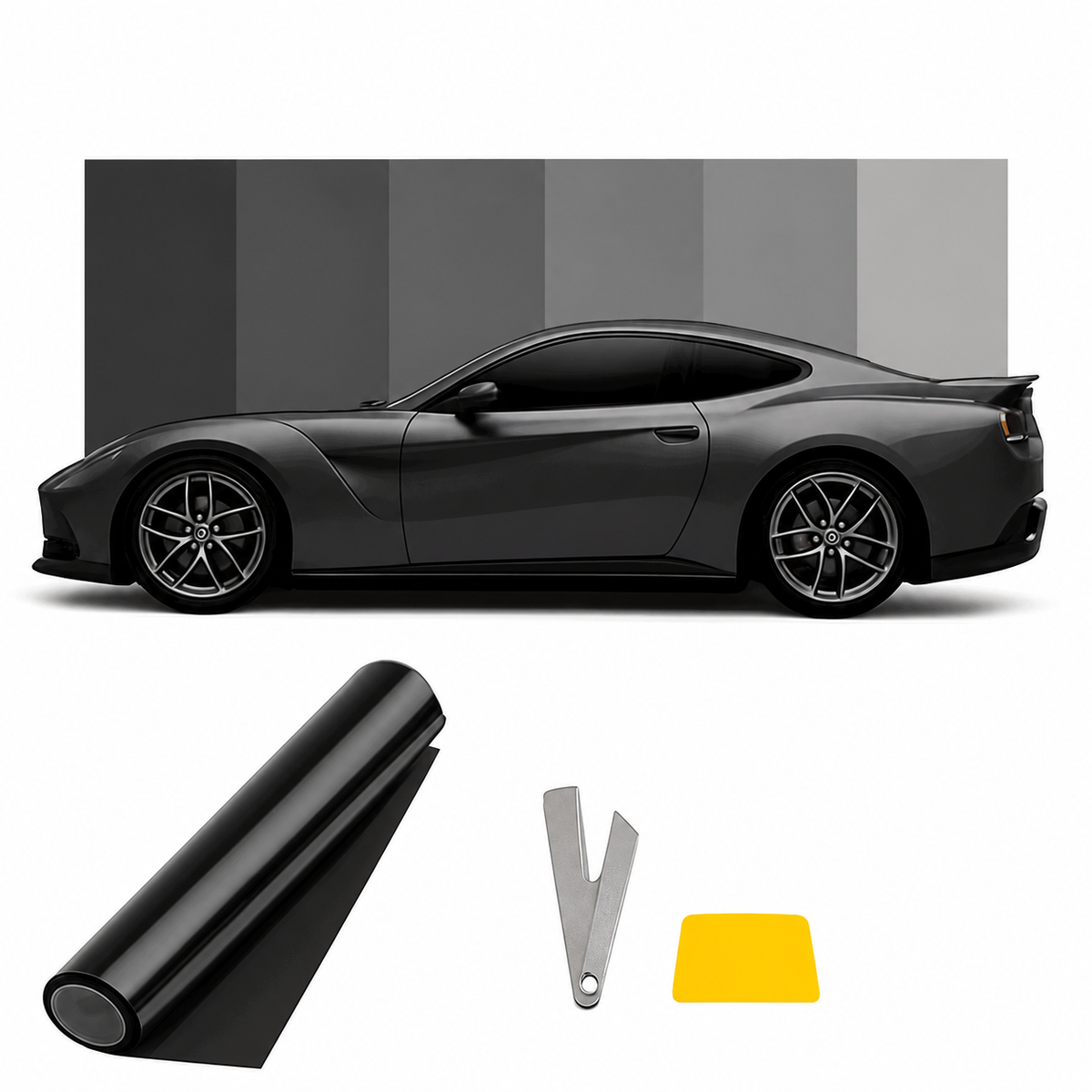 Window Tint Film 50cm x 3m UV-Blocking Car Sun Shade