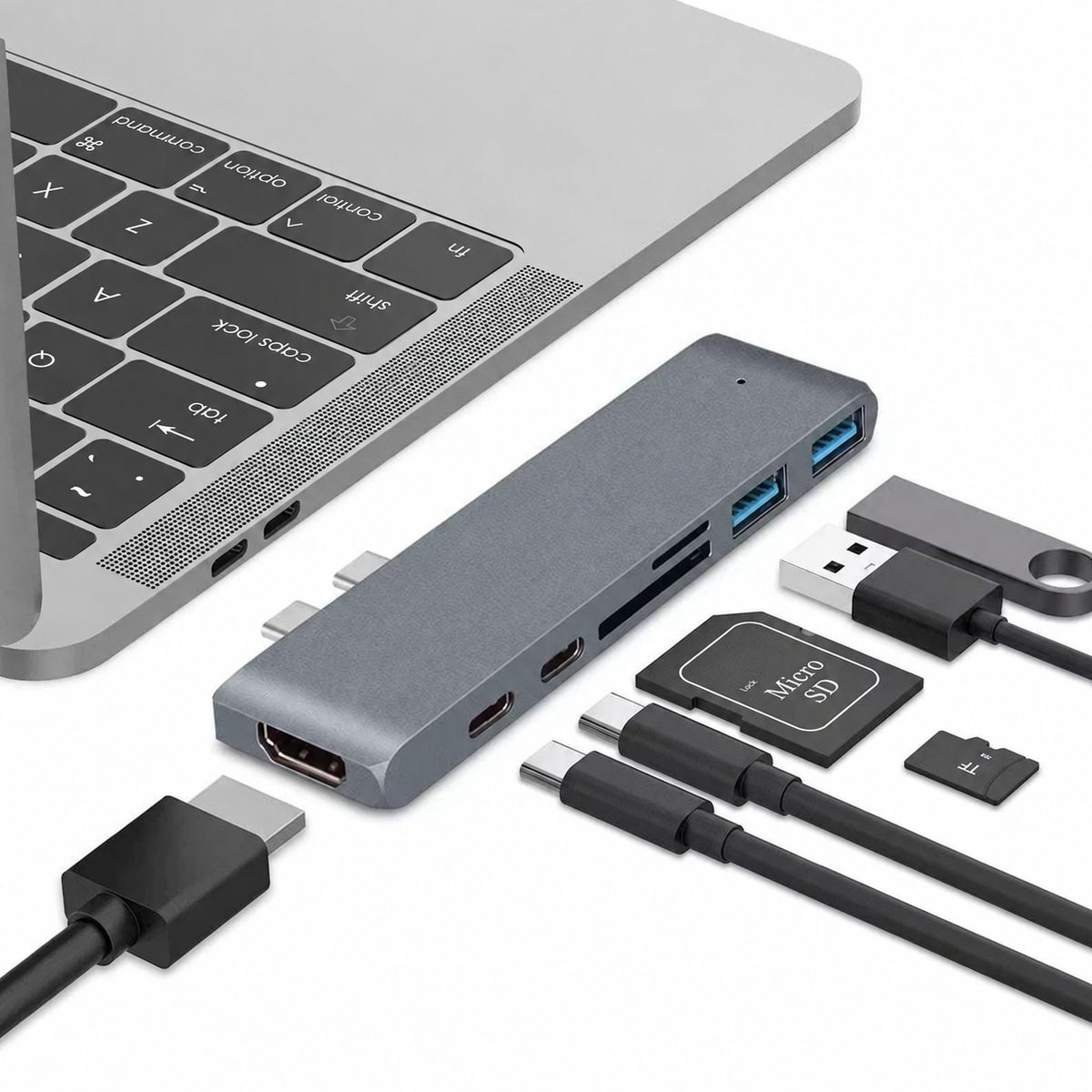 USB-C Hub to HDMI 4K Adapter with PD and Card Reader
