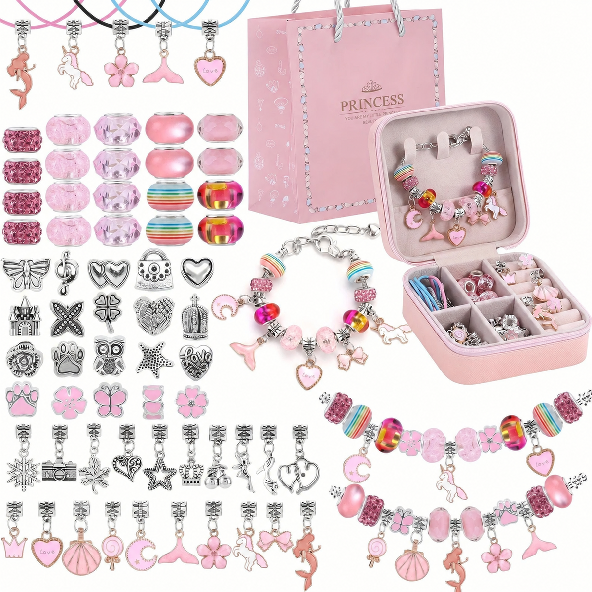 Unicorn & Mermaid Beads Charms Bracelet Making Kit