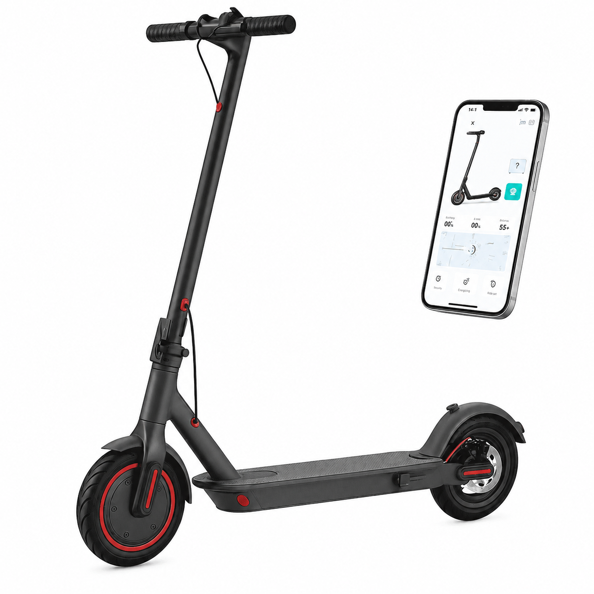 500W Electric Scooter 22MPH Foldable with App Control & Suspension