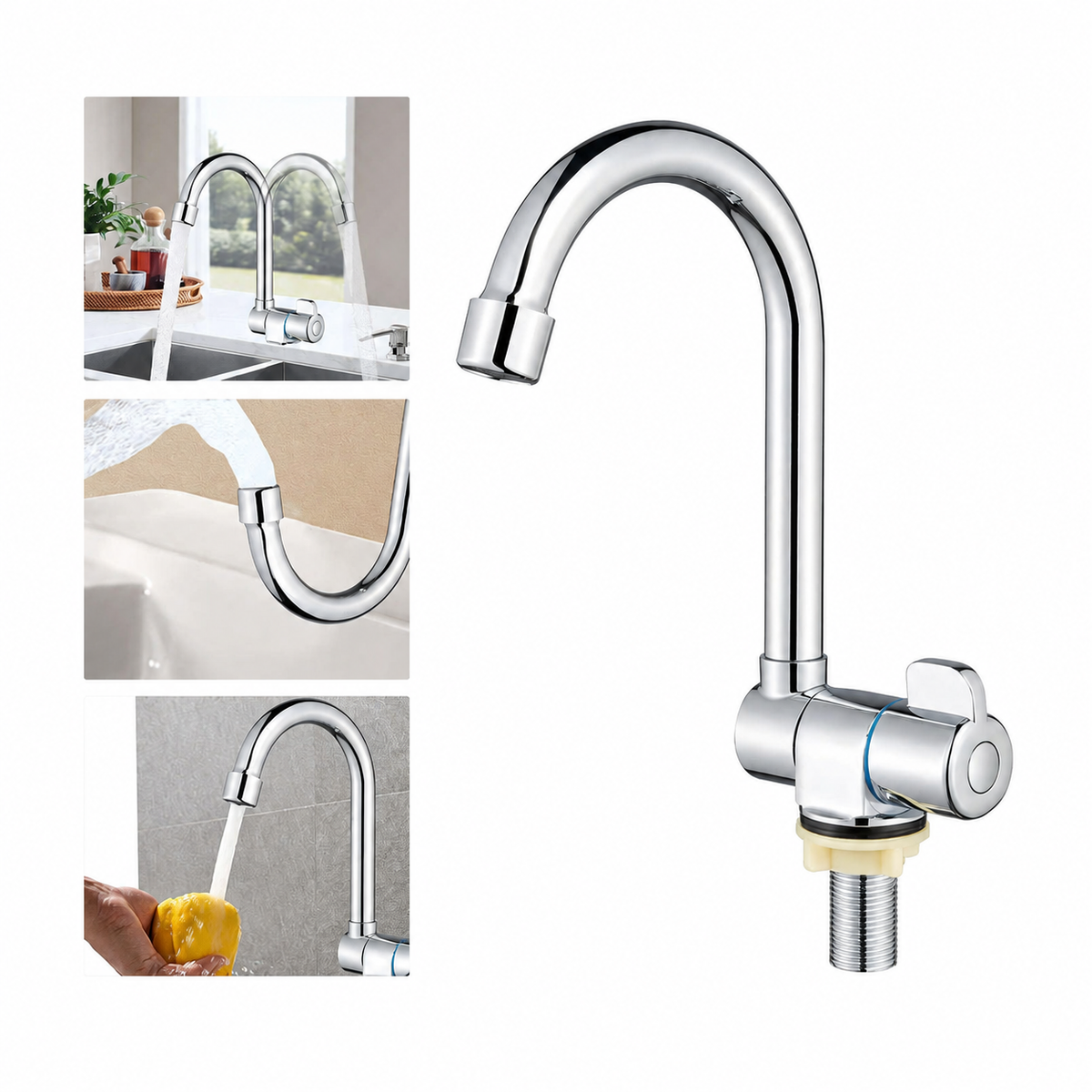 RV Interior Single Cold 360 Rotating Folding Faucet G1/2