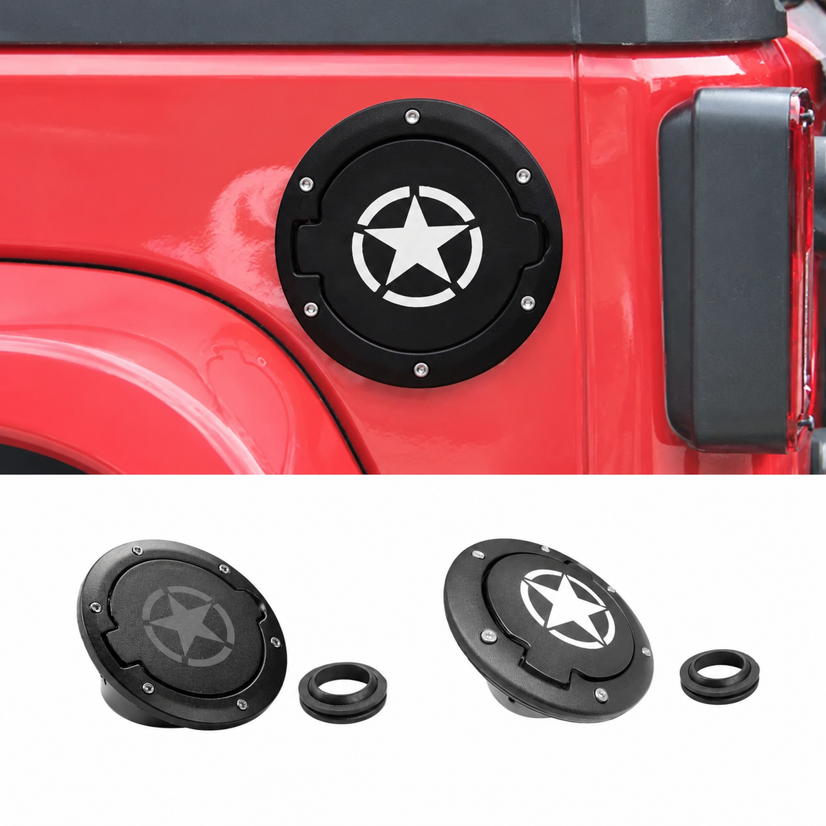 Pentagram Fuel Tank Cap Cover for Jeep Wrangler JK JKU 2007-2017