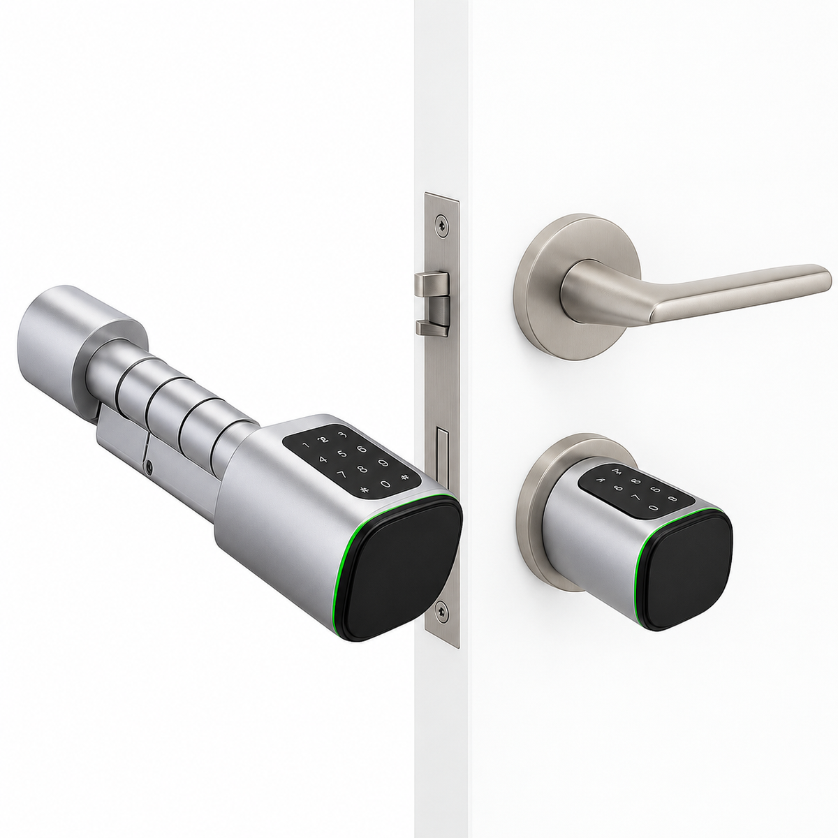 Smart Door Lock with App Control, RFID Card, Bluetooth & Adjustable Fit