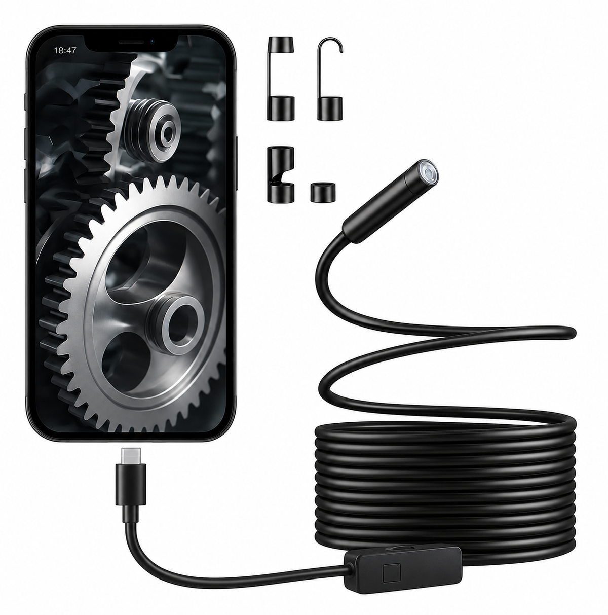 Single/Dual Lens Endoscope Camera with LED Lights