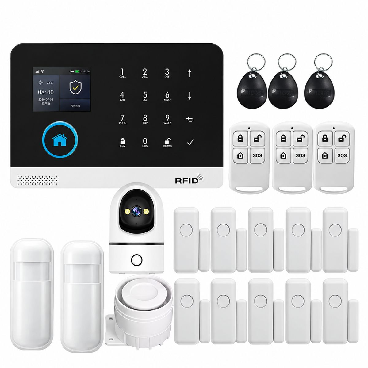 Home Wireless Alarm System 4G WiFi Tuya App Control
