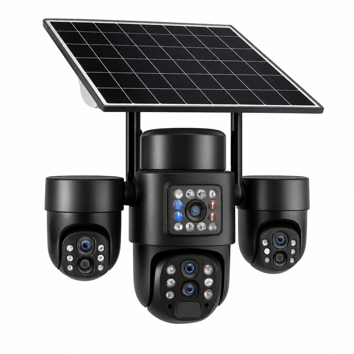 20MP 4-Lens 4G Solar Outdoor Security Camera with 10X Optical Zoom, 3 PTZ and Auto Tracking