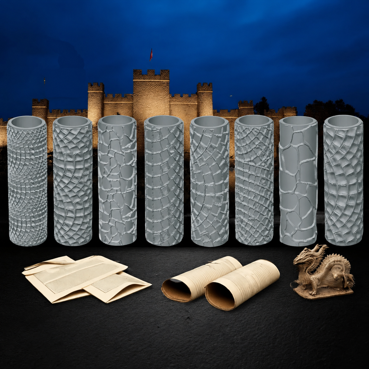 Clay Texture Roller, 8 Pattern Options