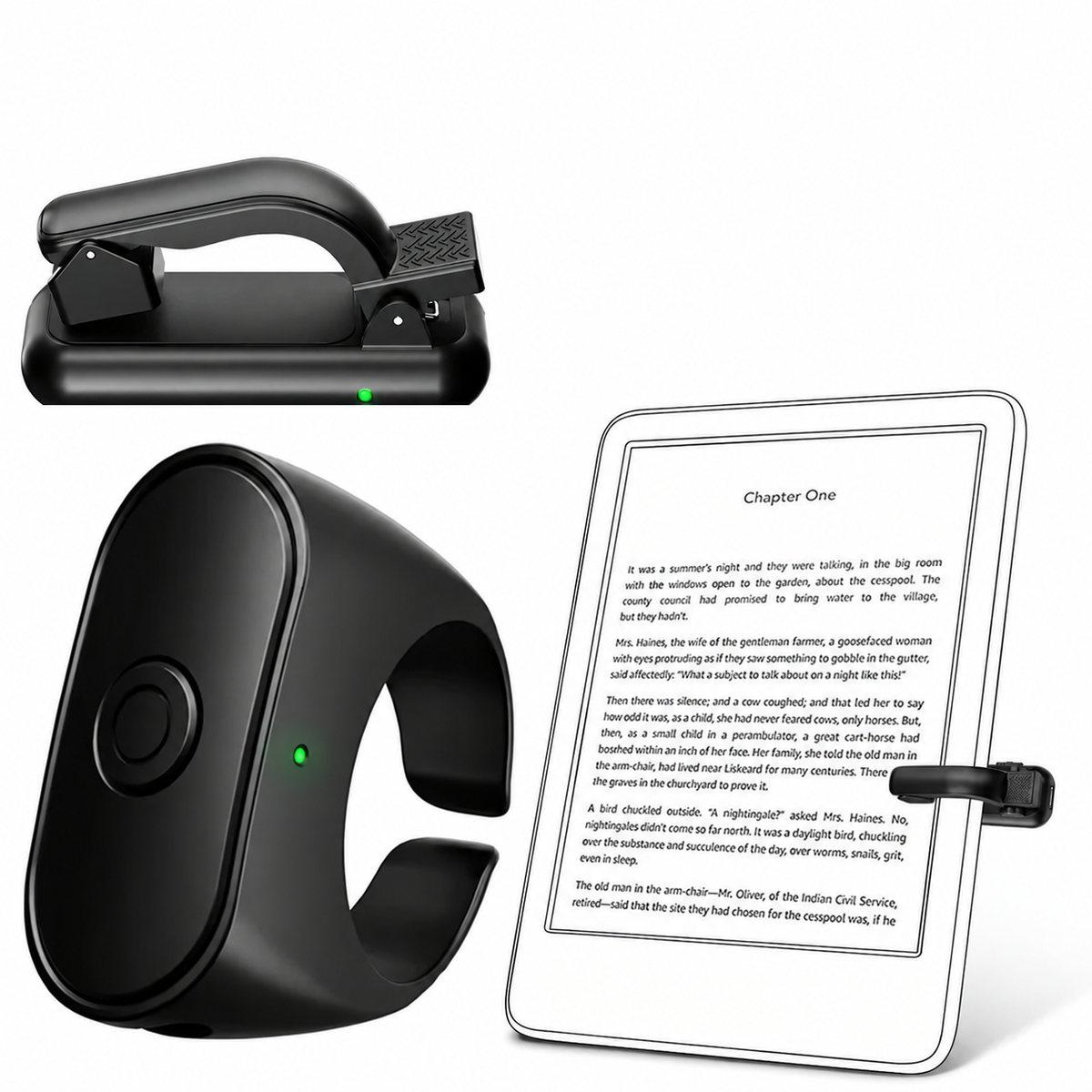 Wireless Page-Turner Ring Remote with Screen Clip