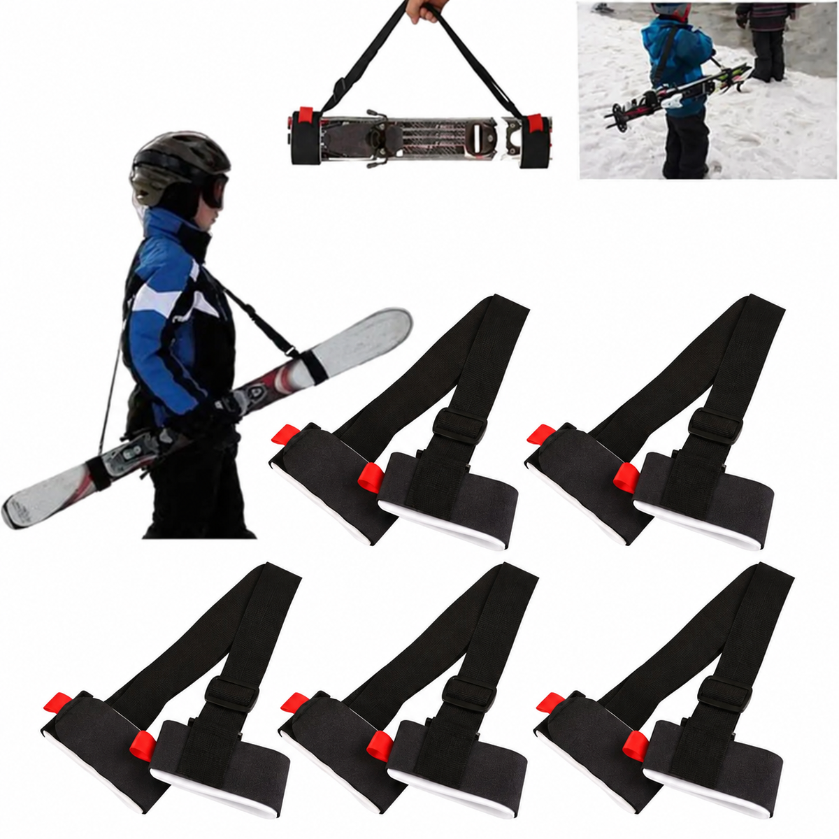 Adjustable Ski and Pole Carrier Strap