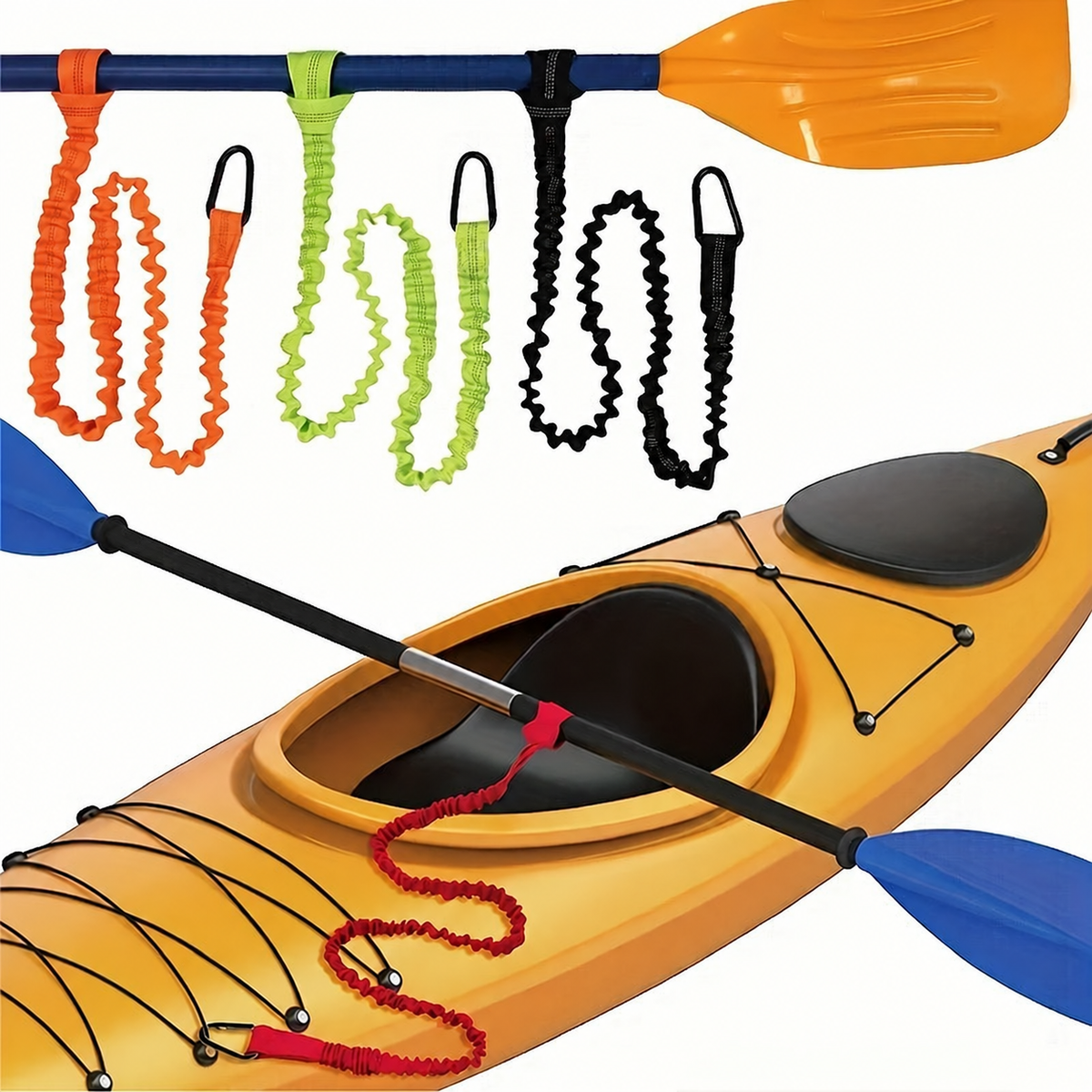 Reflective Elastic Kayak Paddle Leash