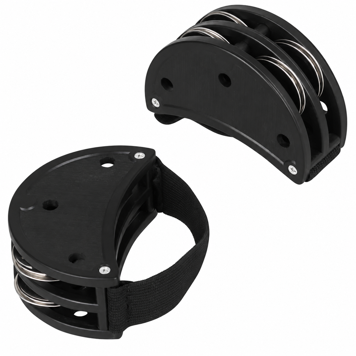 Hand or Foot Jingle Tambourine, Black