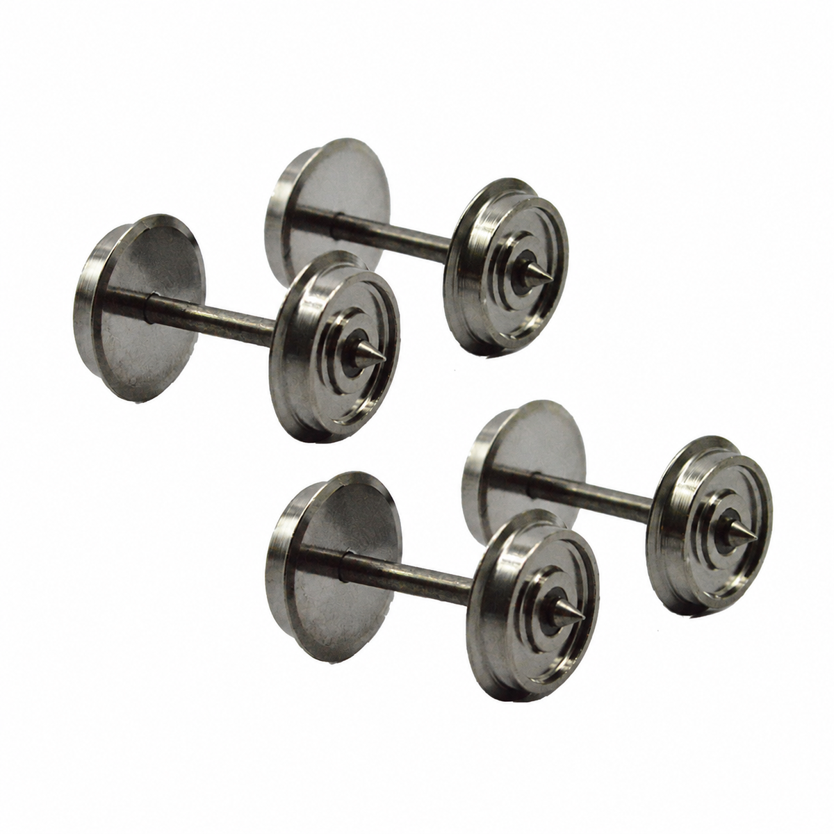 HO 1:87 Metal Model Railway Wheel Assemblies, Four Pieces