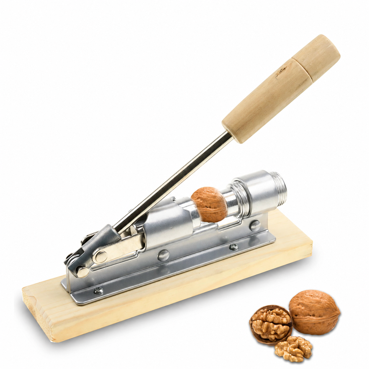 Manual Lever Nutcracker with Wooden Base
