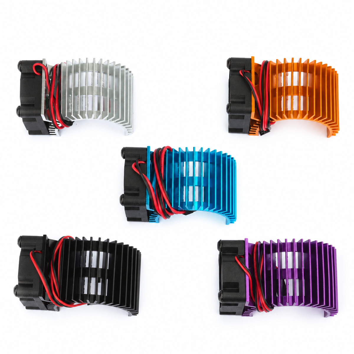 RC Motor Heatsink with Cooling Fan, Colour Options