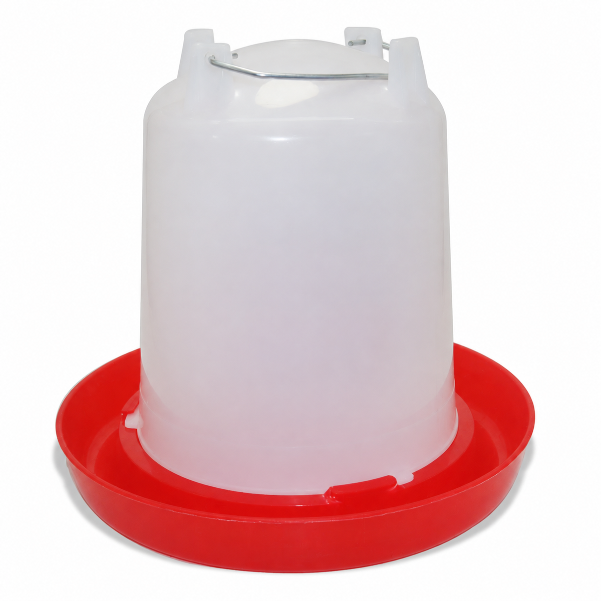 4 L Poultry Drinker with Red Tray and Drain Switch