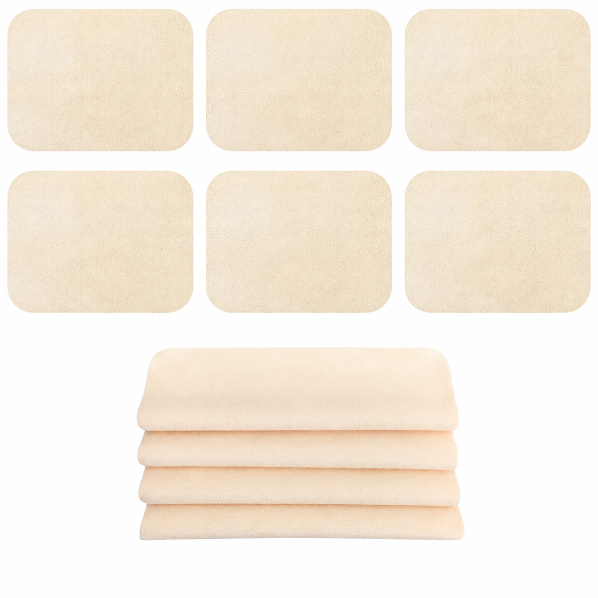 Ten Pottery Rim-Smoothing Cloths, 145 × 175 mm