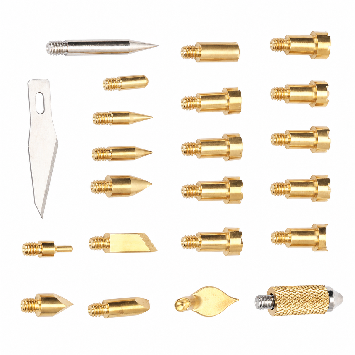 Brass Screw-In Woodburning Tip Set