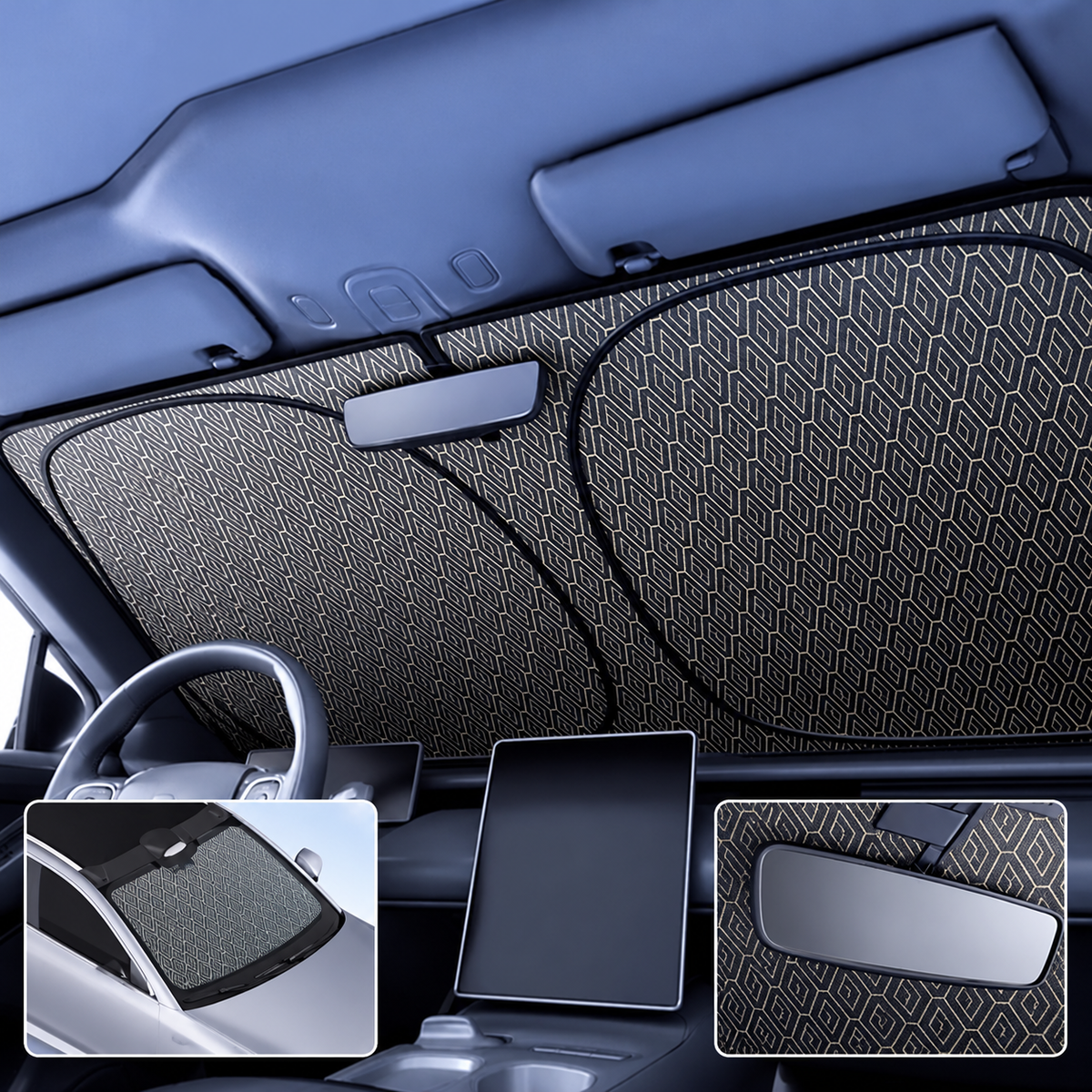 Foldable Windshield Sunshade – 145 × 80 cm