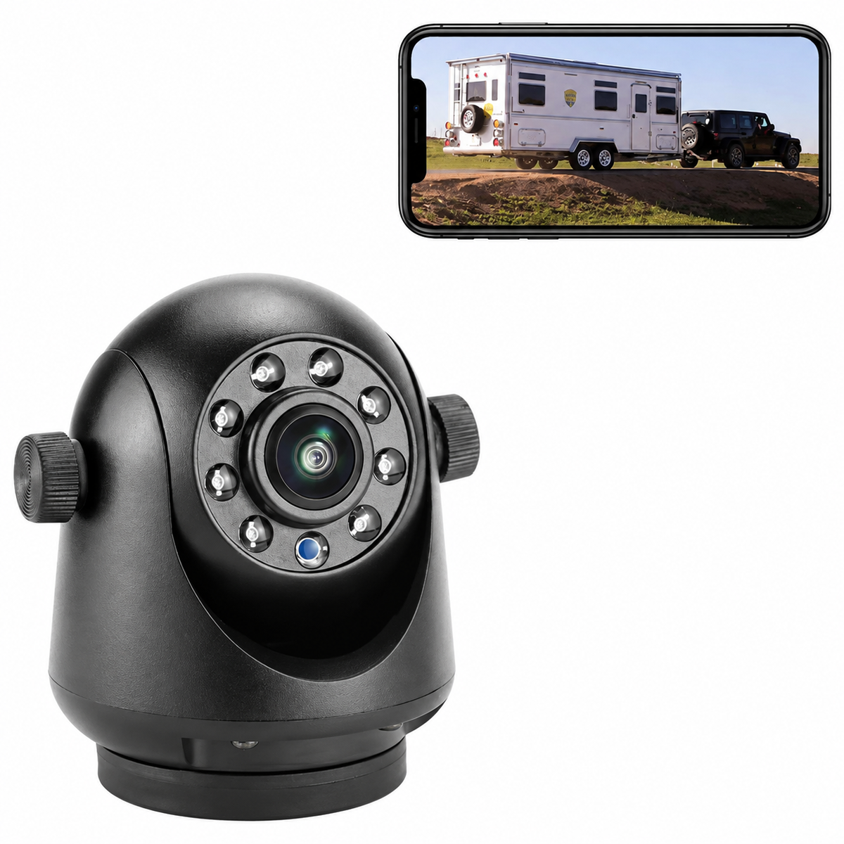 Rechargeable Magnetic Hitch Camera with Phone Viewing
