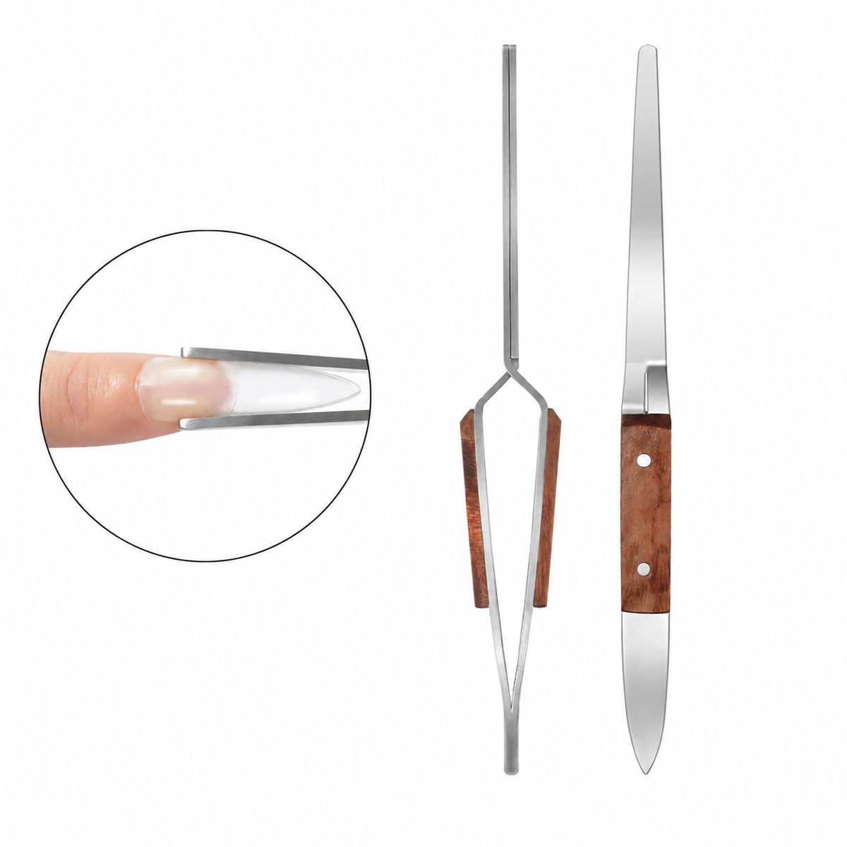Nail Shaping Tweezers with Wooden Handle