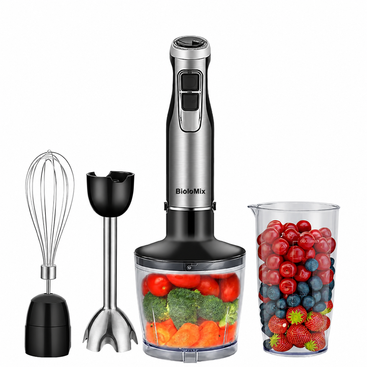 4-in-1 Immersion Blender Set with Chopper and Whisk