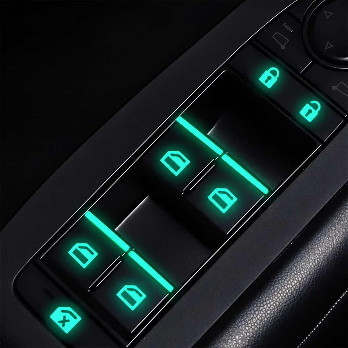 Luminous Car Window-Button Decals – Sheet Options