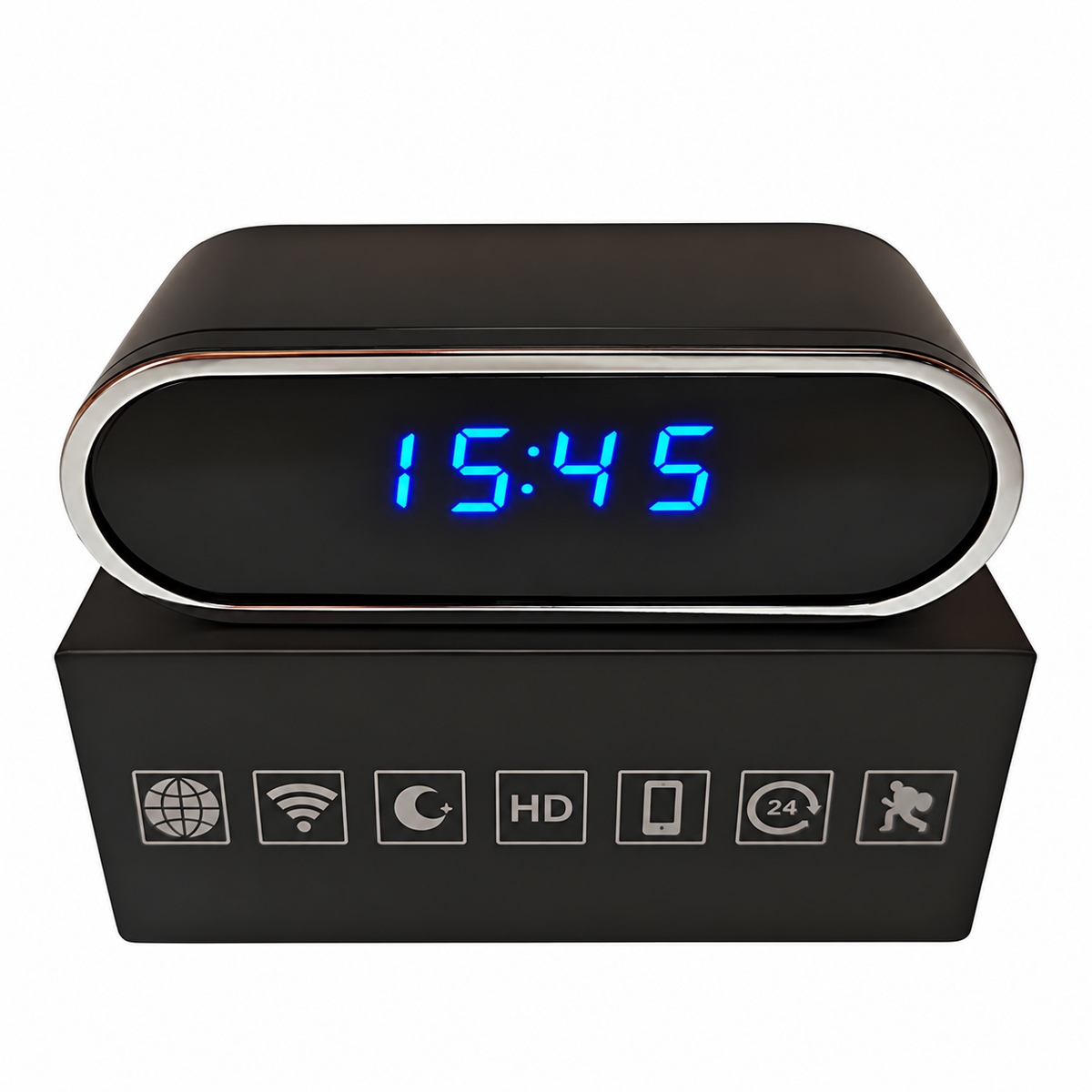 Wi-Fi Clock Camera with Motion Detection – Card Options