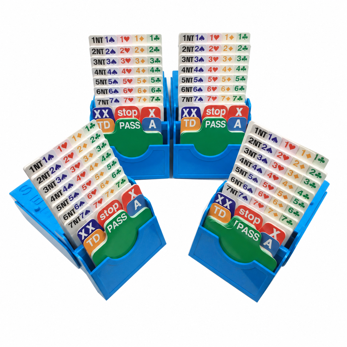 Sky-Blue Bridge Bidding Boxes – Set of Four