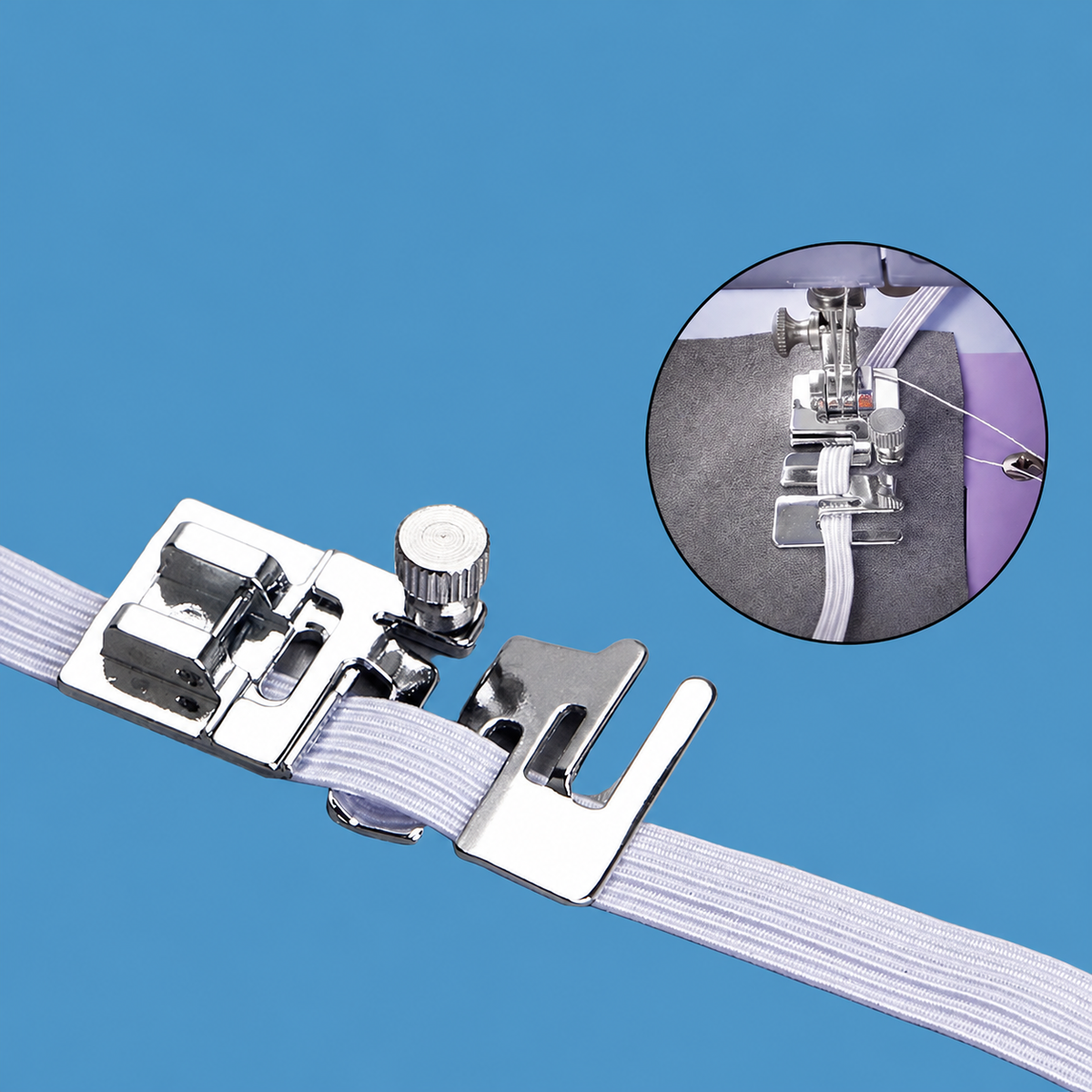 Elastic-Band Presser Foot for Compatible Sewing Machines