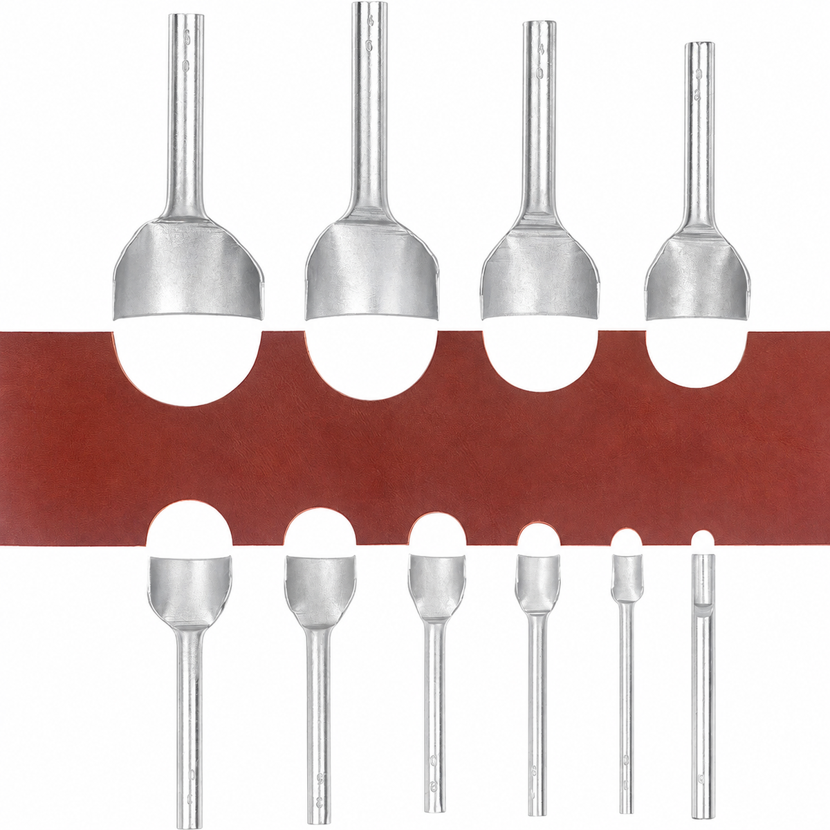Half-Round Leather End Punches, Size Options 8–50 mm