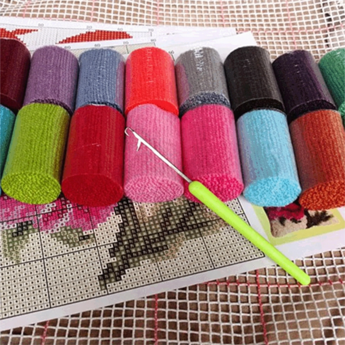 43 × 43 cm Latch Hook Cushion Craft Kit