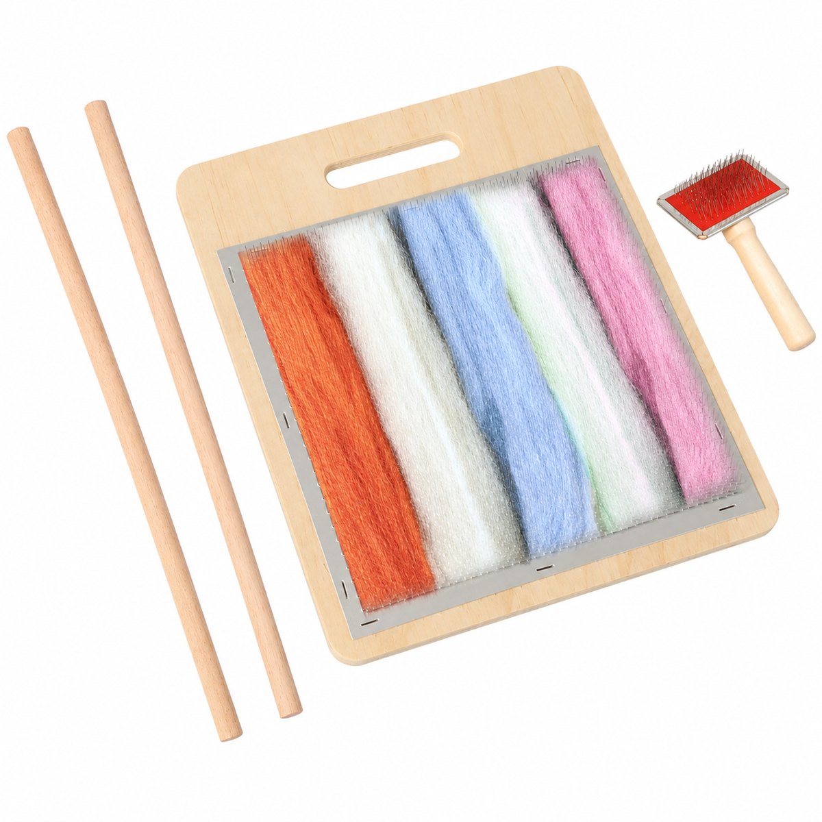 Wool Blending Board with Brush and 2 Sticks