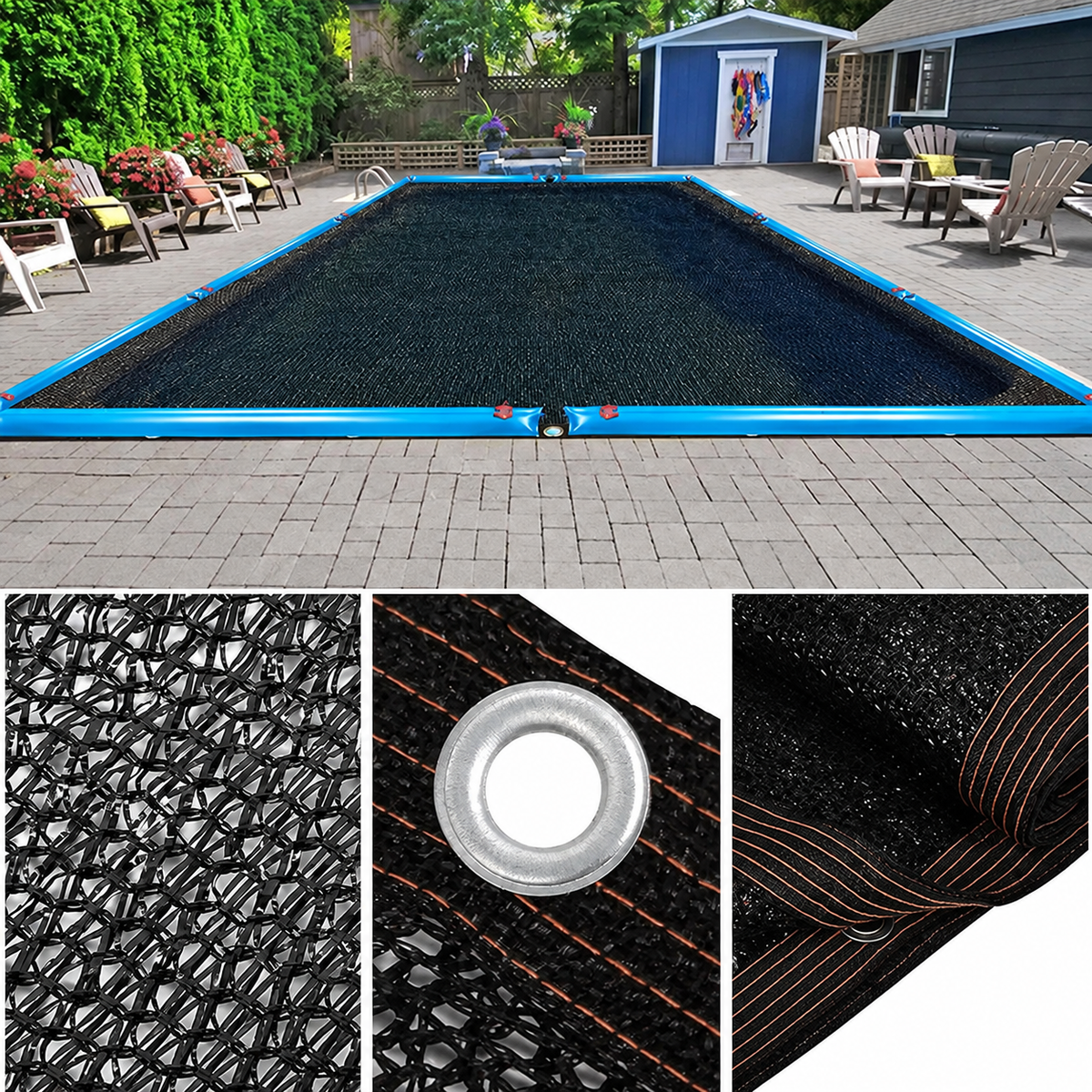 5 × 10 m Rectangular Pool Leaf Net Cover
