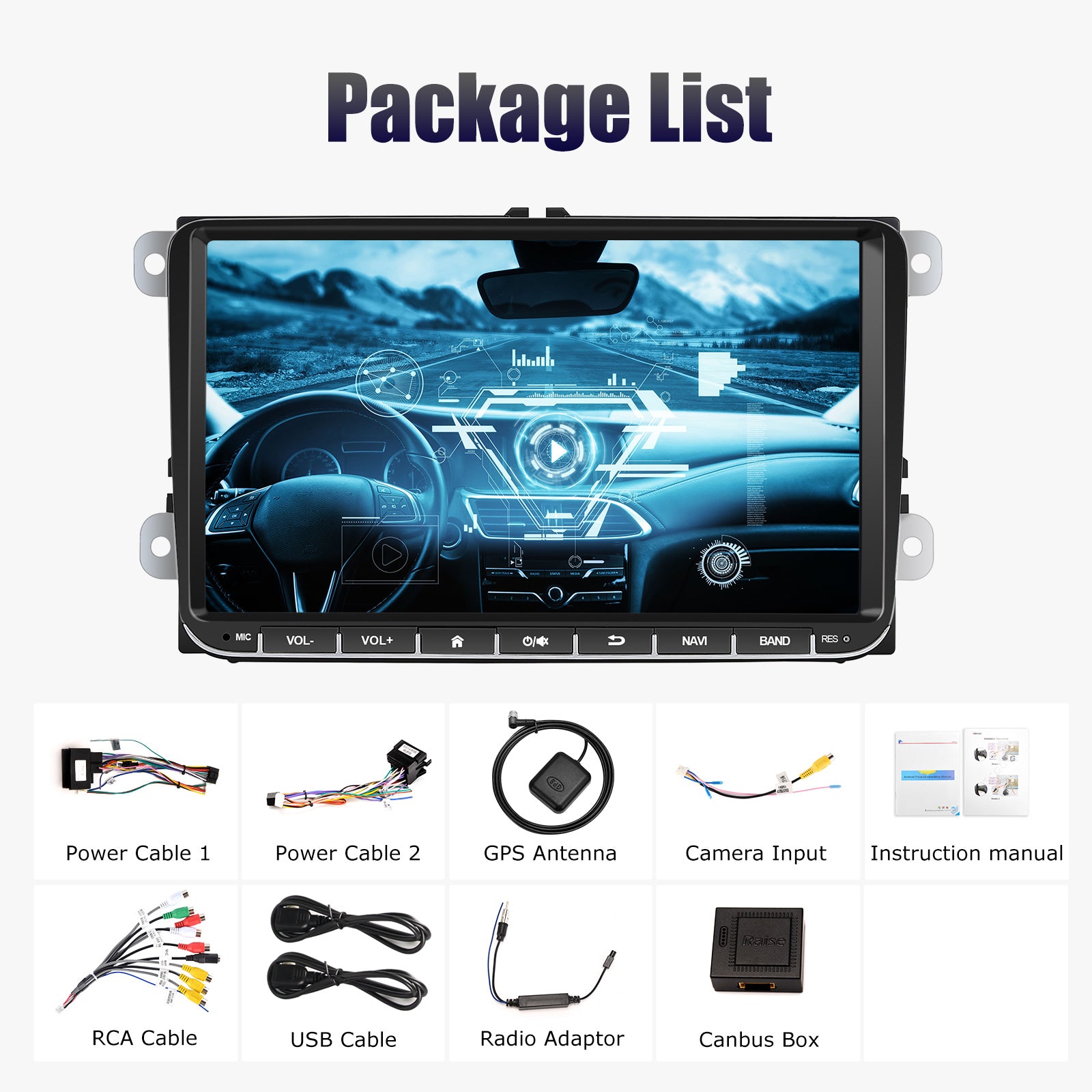 9" Android 14 4G+64G langaton Carplay autostereo GPS NAVI WIFI RDS FM BT EQ VW Golf 5 6 Passat Polo Touran Tiguan Caddy EOS varten