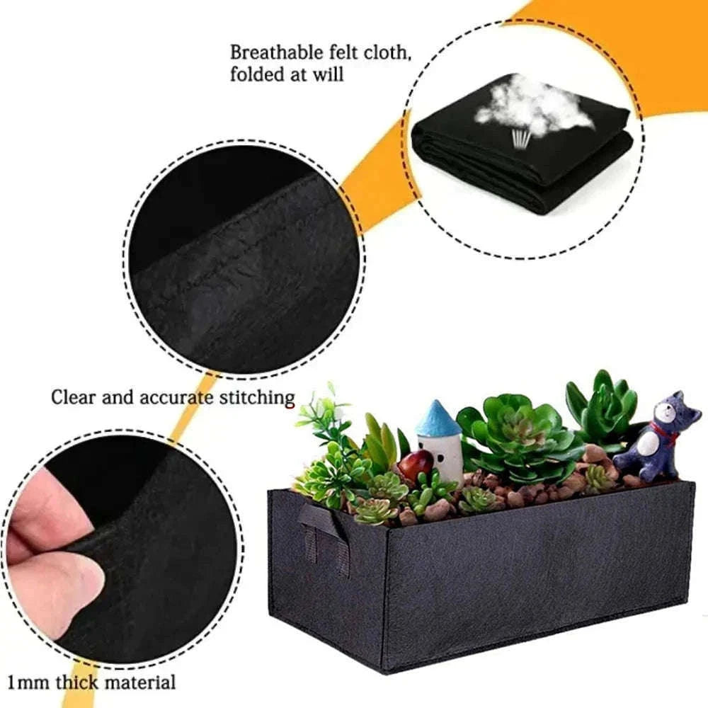 Square Felt Growing Bag for Vegetables, Herbs, and Flowers-50x30x20cm