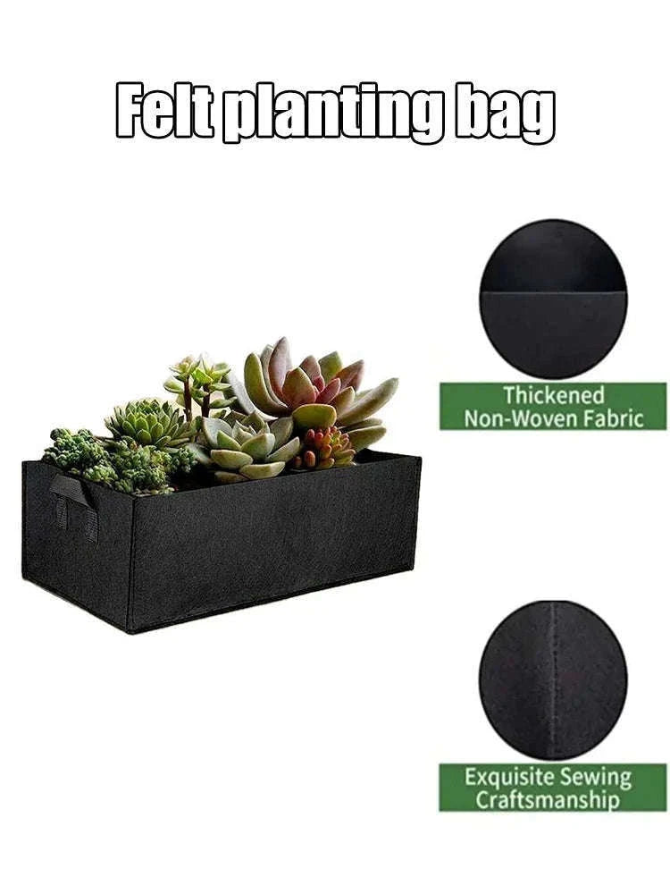 Square Felt Growing Bag for Vegetables, Herbs, and Flowers-50x30x20cm