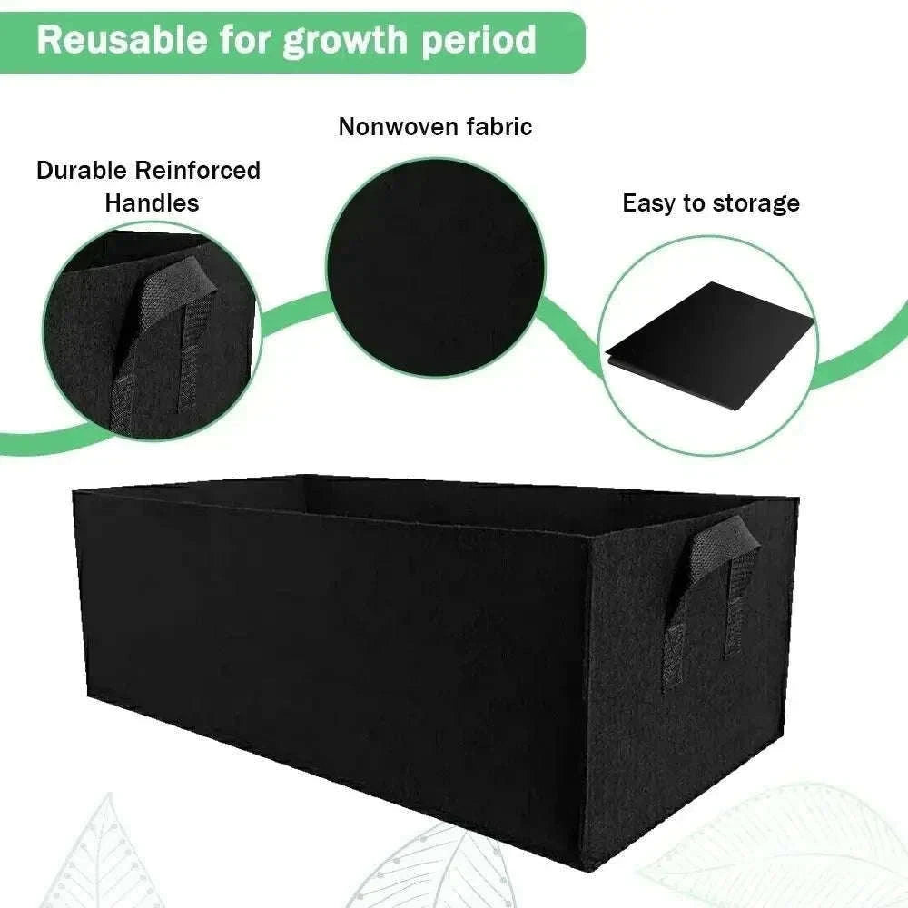 Square Felt Growing Bag for Vegetables, Herbs, and Flowers-50x30x20cm