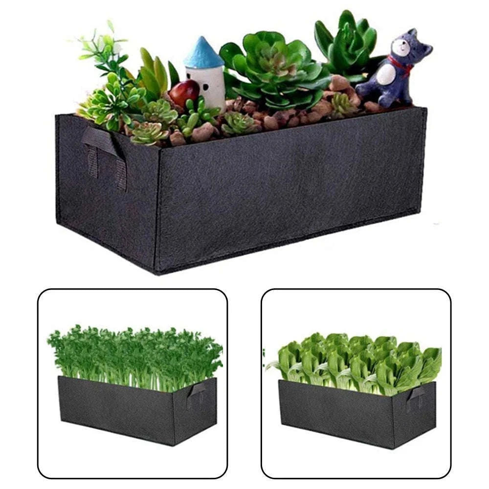 Square Felt Growing Bag for Vegetables, Herbs, and Flowers-50x30x20cm