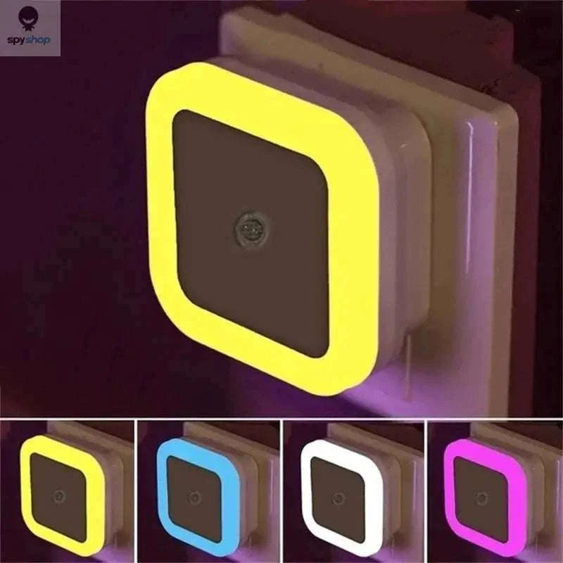 Square LED Night Light Sensor Plug for Hallways and Bedrooms-US Plug Blue