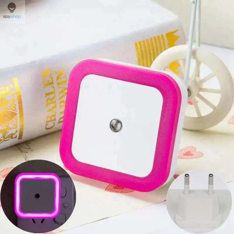 Square LED Night Light Sensor Plug for Hallways and Bedrooms-US Plug Blue