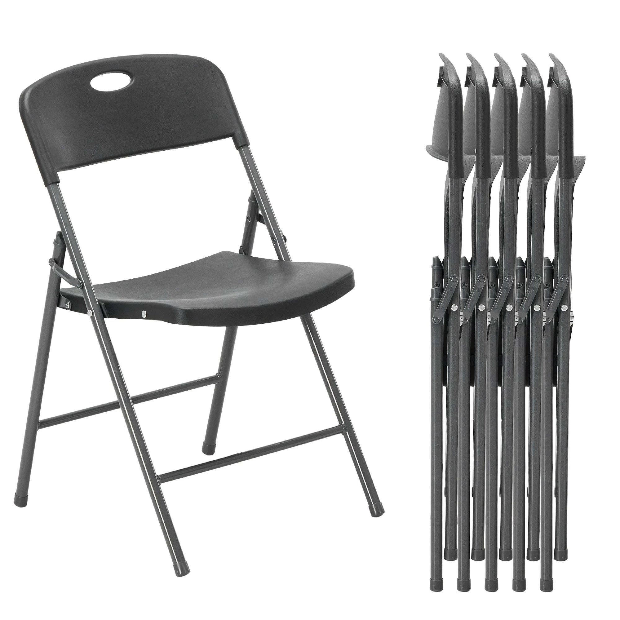 Stackable Folding Chairs Set with Padded Seat & Metal Frame-2 Pack White / United States