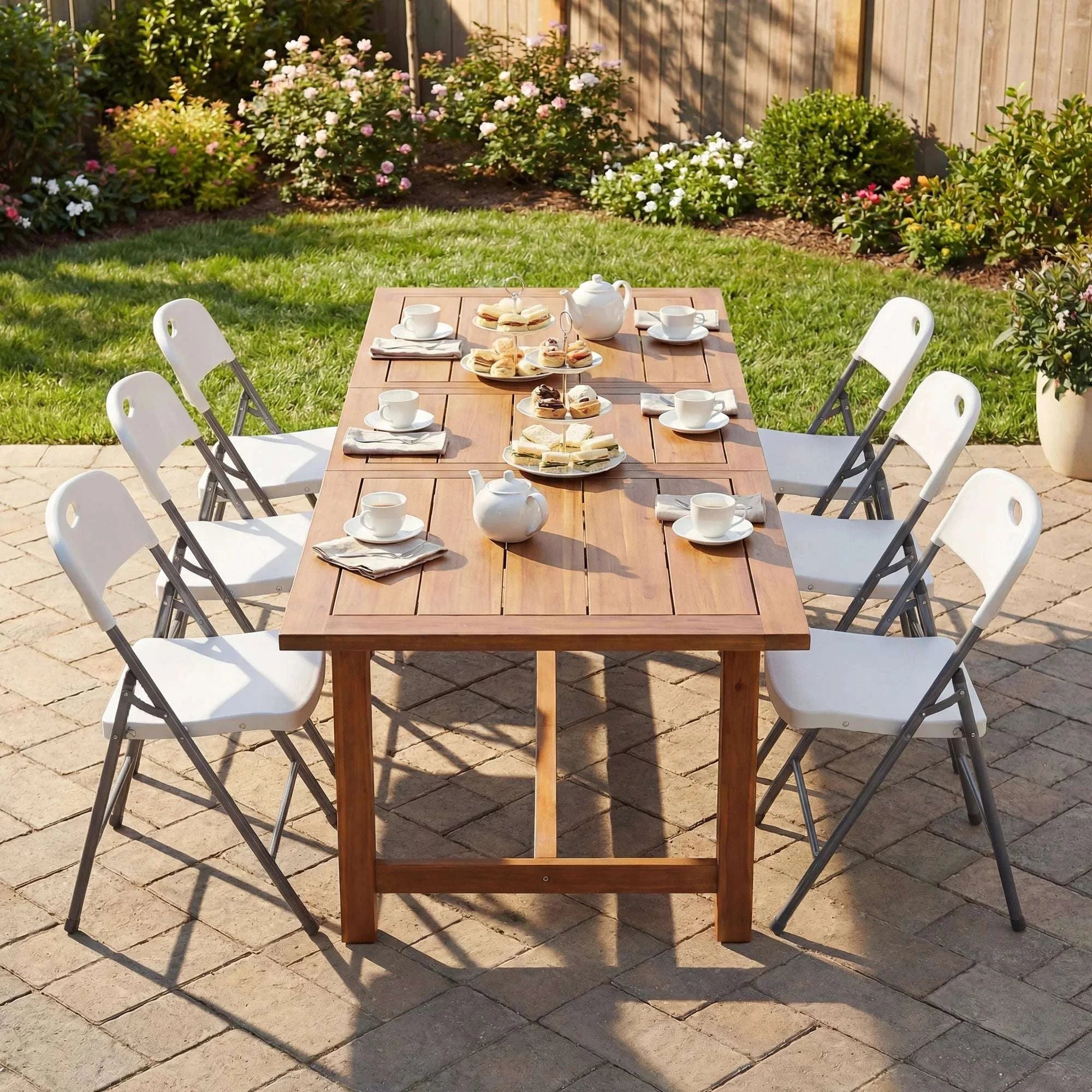 Stackable Folding Chairs Set with Padded Seat & Metal Frame-2 Pack White / United States
