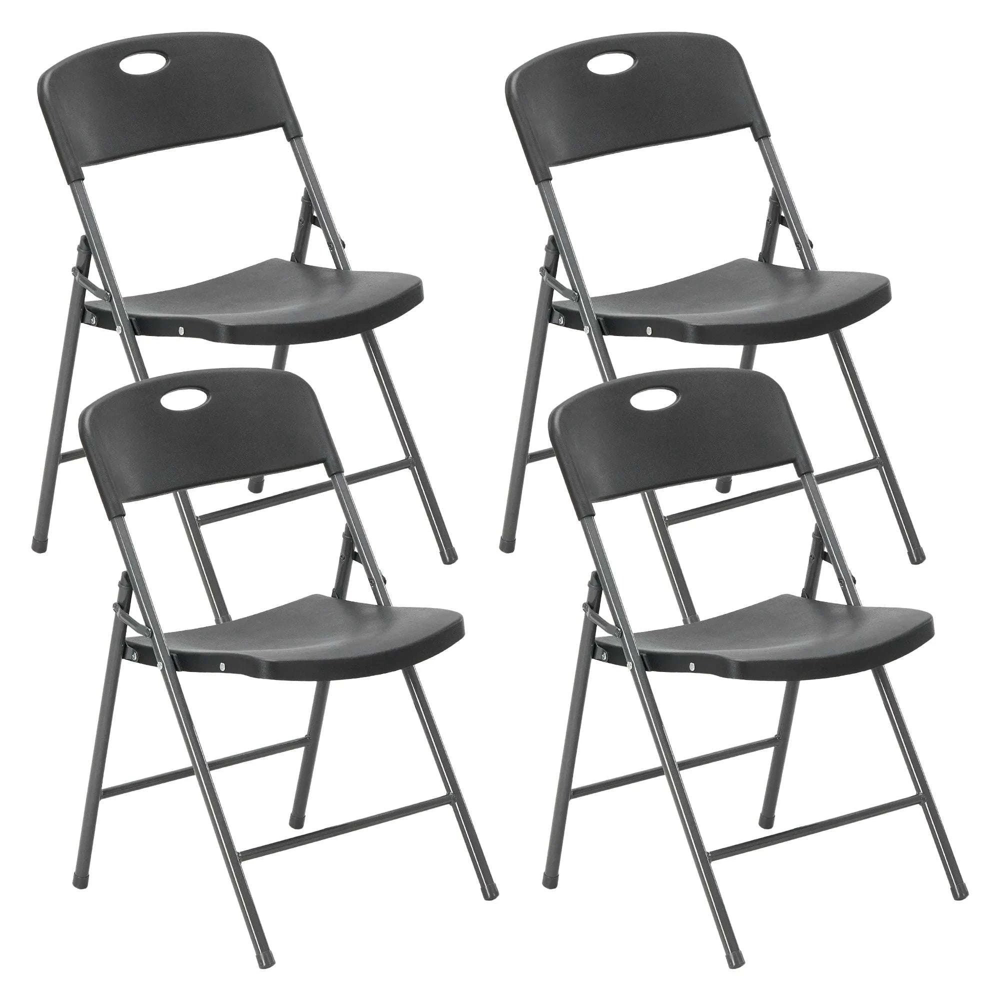 Stackable Folding Chairs Set with Padded Seat & Metal Frame-2 Pack White / United States