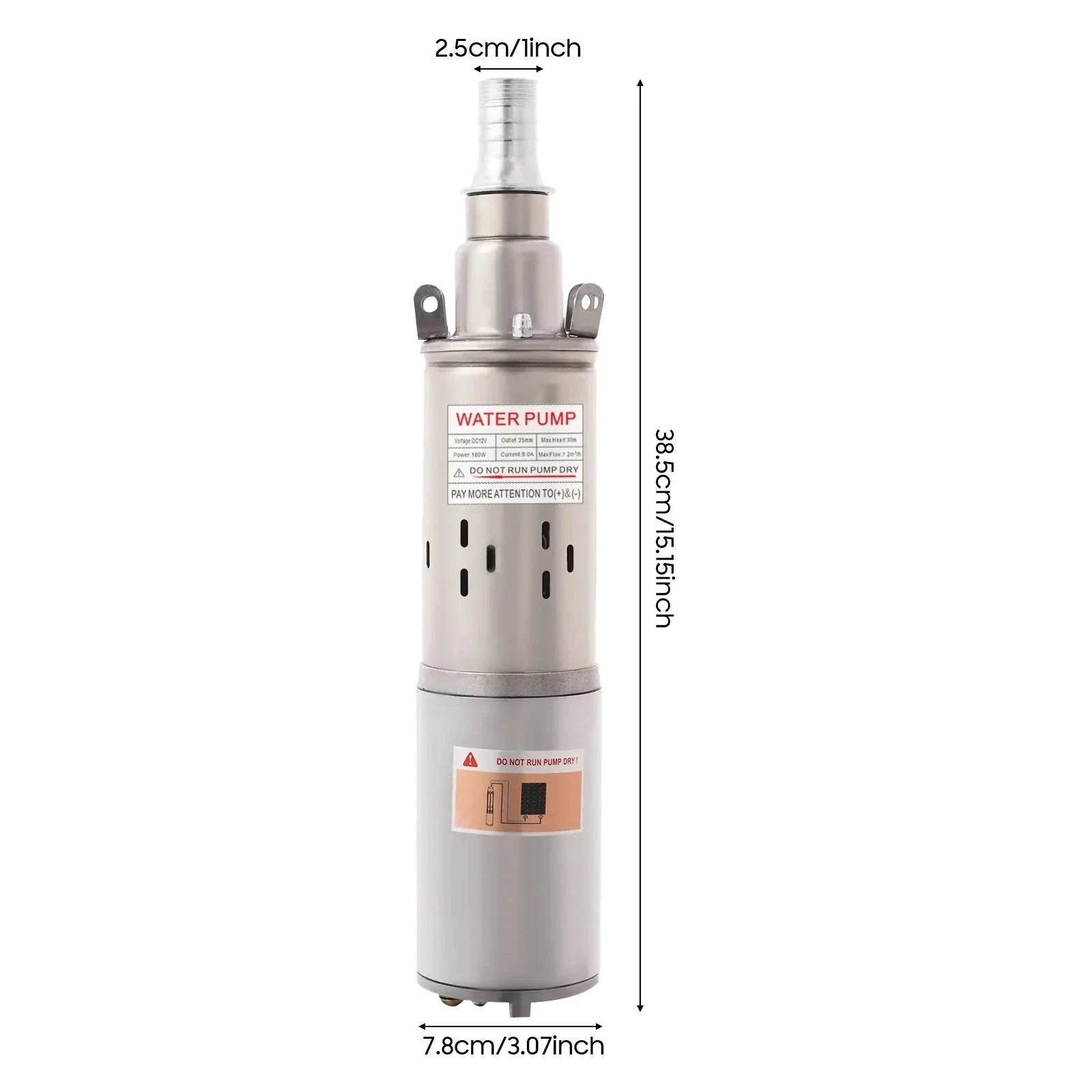 Stainless Steel 12V Submersible Water Pump 180W 263GPH 30m Lift-12V / EU / United Kingdom