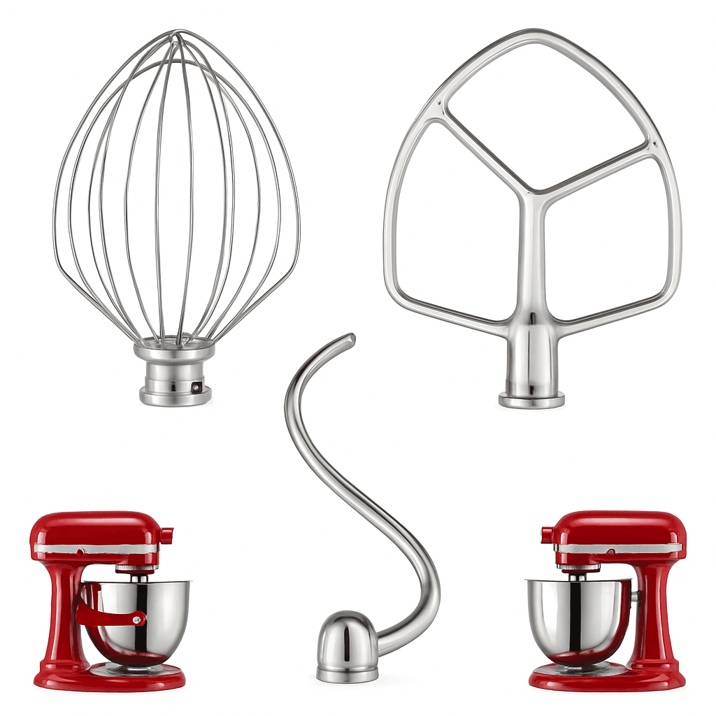 Stainless Steel 3-Piece Wire Whisk Kit for KitchenAid 5-6QT Mixers-United States