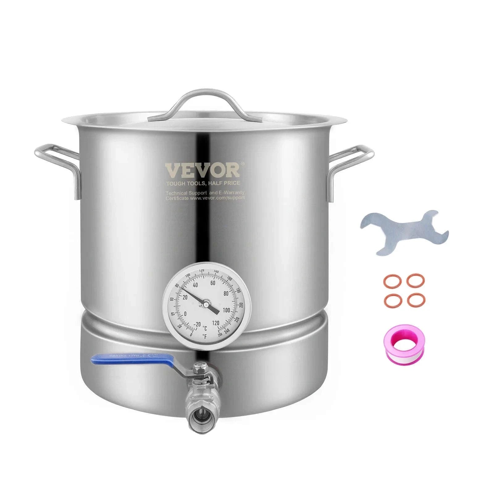 Stainless Steel 5 Gallon Brewing Kettle Pot with Lid-5gallon with Filter / Germany